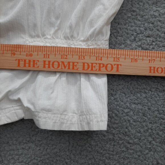 So wear it declair it White Short Sleeve Blazer Peplum Waist Notched Collar Sz L - Picture 3 of 10